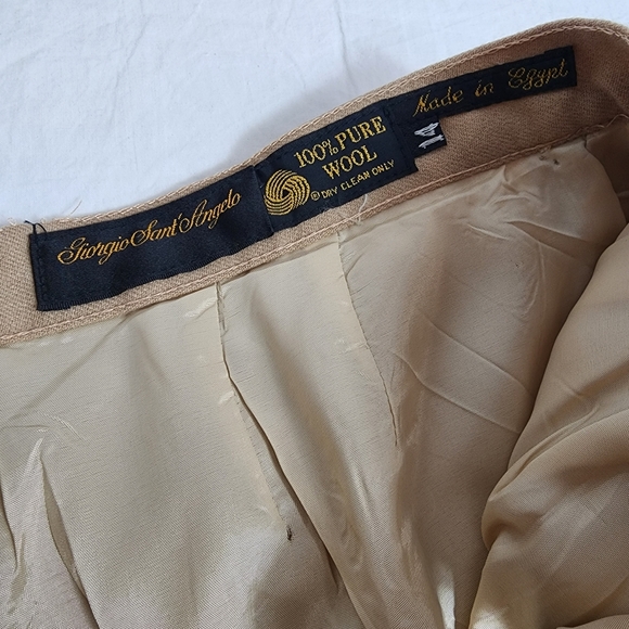 Vintage Giorgio Sant Angelo Wool Pleated Trouser Pants size 14 - Picture 10 of 14